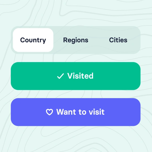 filter list, visited or want to visit buttons
